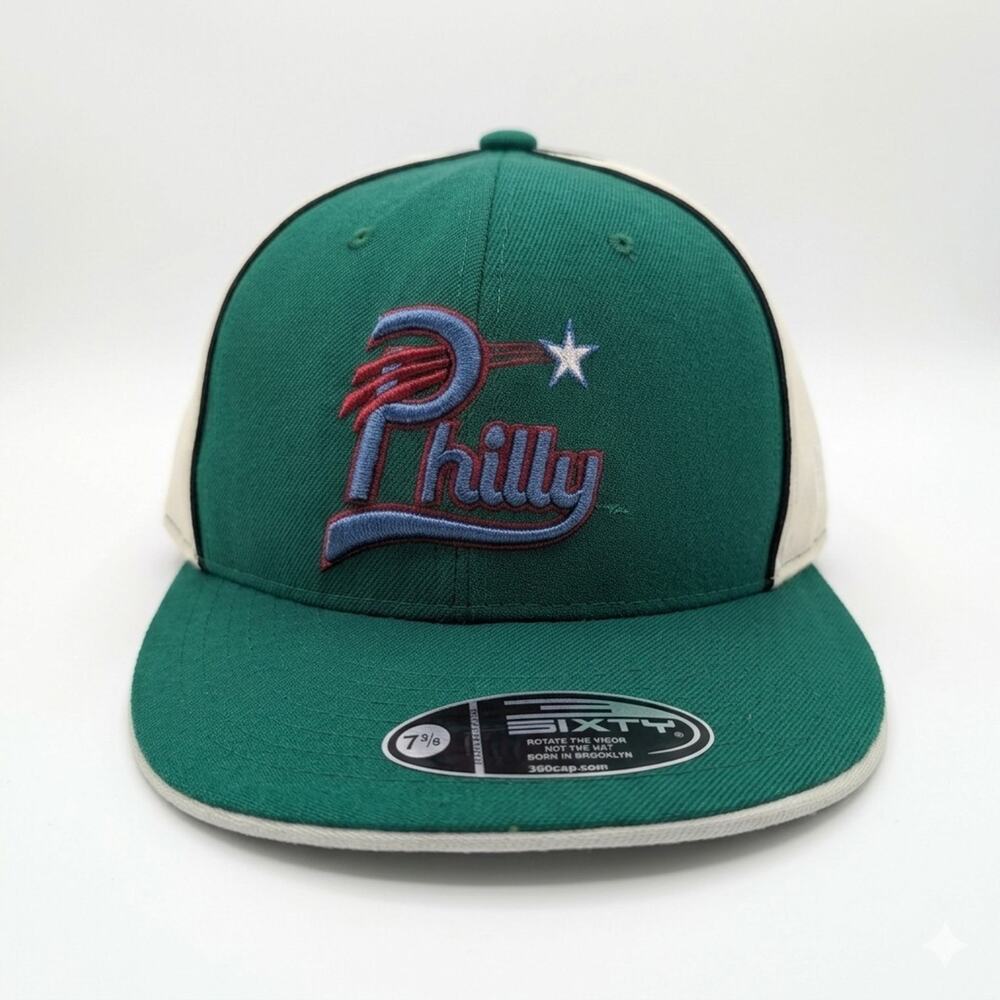 VTG 360 SIXTY Philly Negro League Baseball Museum Fitted Hat 7 3/8 NLBM Rare